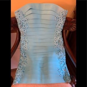 Turquoise Beaded Cocktail Dress